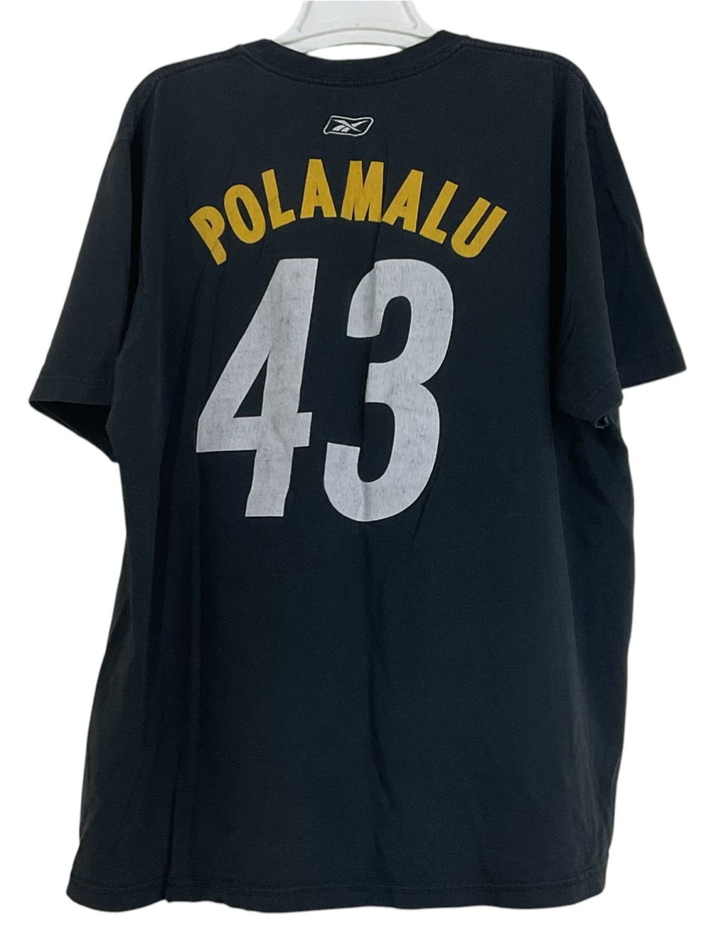 Reebok Pittsburgh Steelers Troy Polamalu #43 T-Shirt Black Men’s 2XL NFL